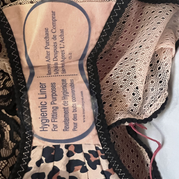 Stella McCartney Lace Balconette Bra Bikini Set Pink Black 34B Small - Picture 14 of 15